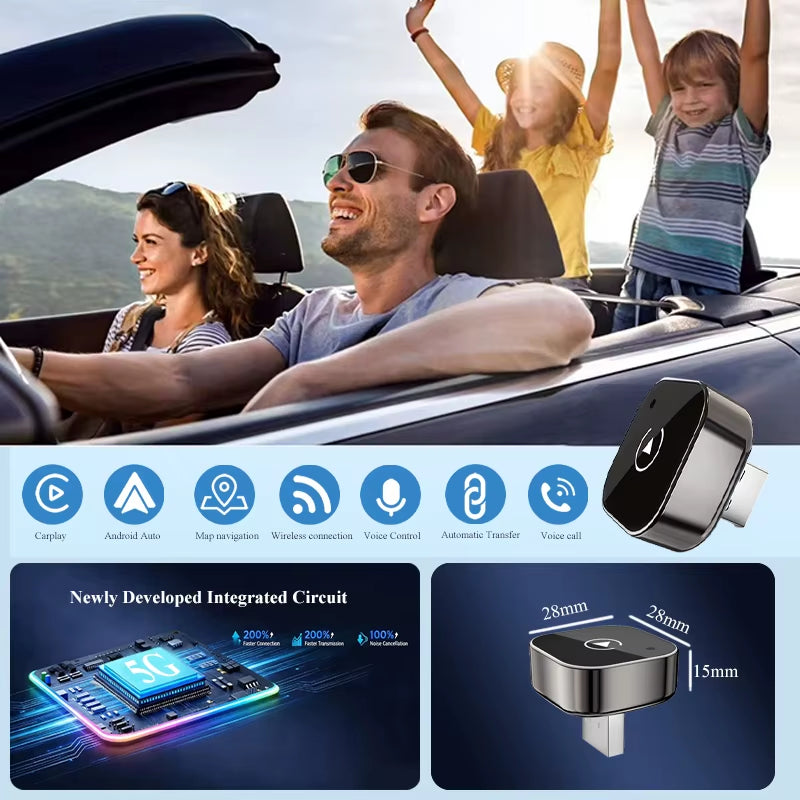 2-in-1 Wireless CarPlay & Android Auto Adapter