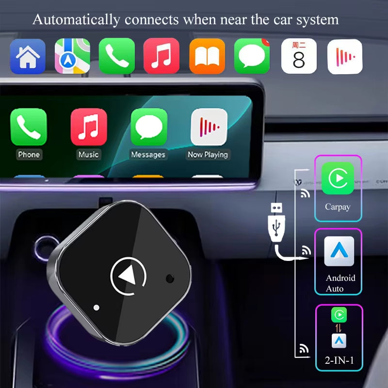 2-in-1 Wireless CarPlay & Android Auto Adapter