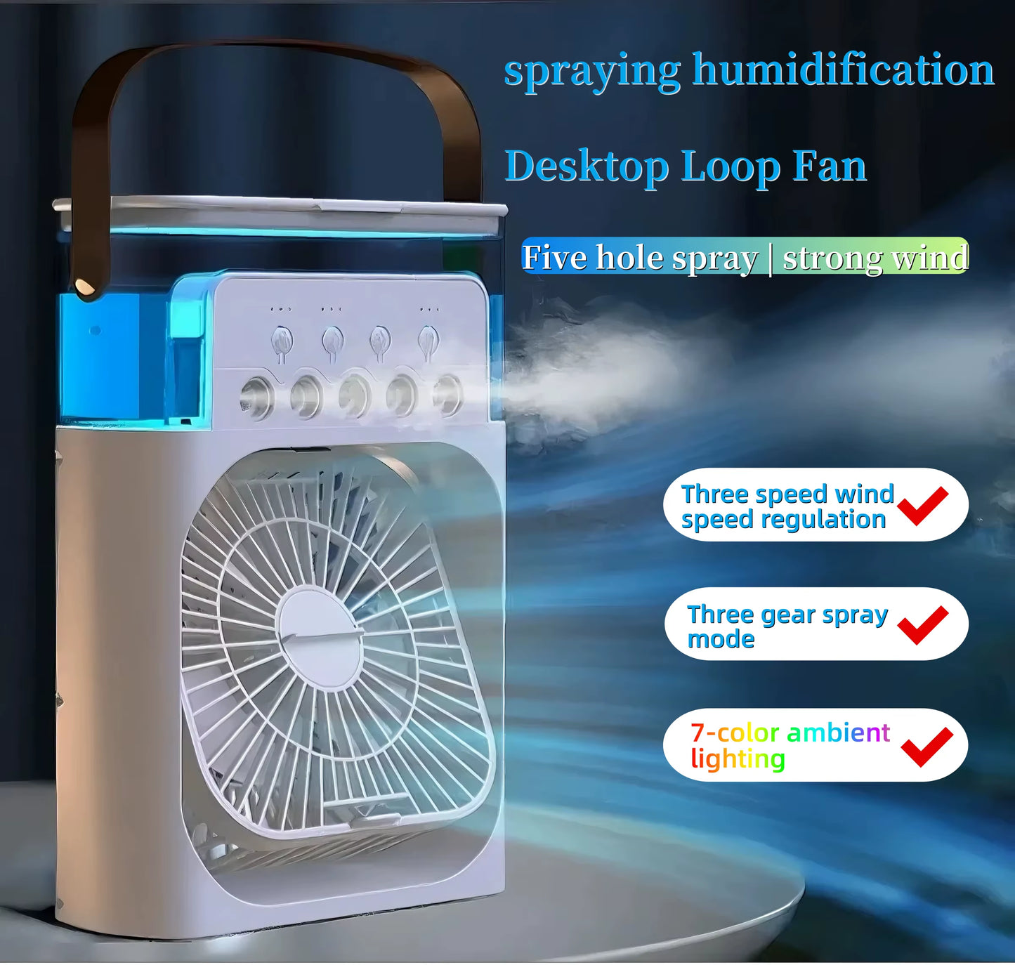 Three-In-One Portable Cooling Fan 