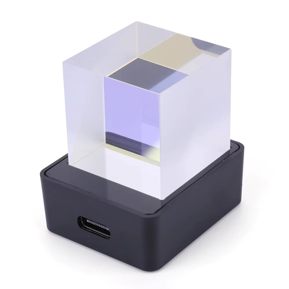 Crystal Cube Photo Display Holographic