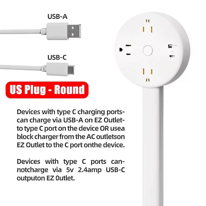 Rotating Wall Plug Power Socket Extender