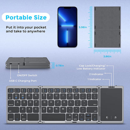 Foldable Wireless Bluetooth Keyboard 